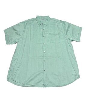Tommy Bahama Shirt Men's Button-down Mint Green / Aqua Short-sleeve Sz XXL